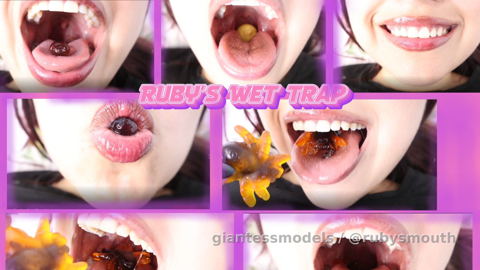 So you'll fall into my trap, tiny one. 
You're very unlucky, accept your fate and feed your goddess.

Watch me swallow everything from small to large gummies. 
I'll decide when you'll end up inside my stomach. 

Camera professional 4k