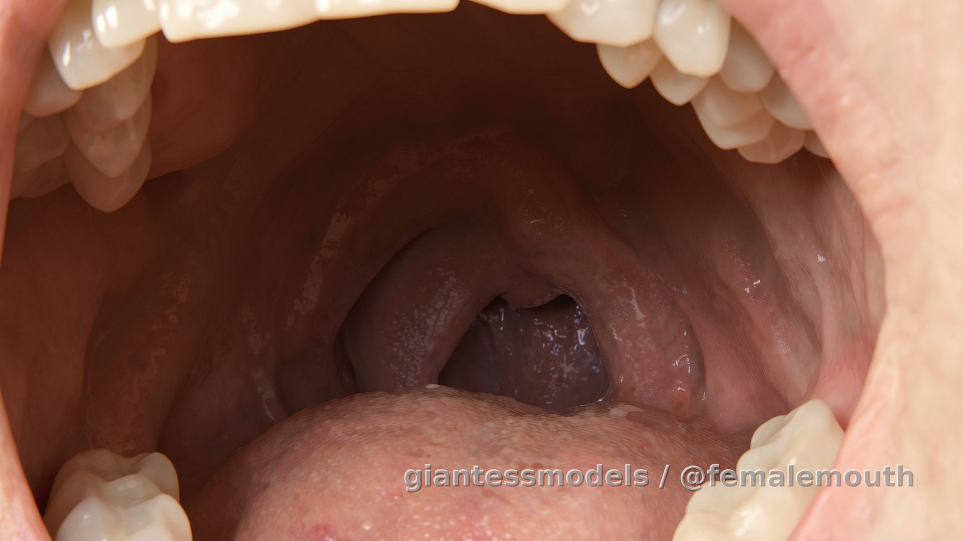Extreme closeup ENHANCED 60fps chewing female mouth! Watch all food processed in a sexy place!