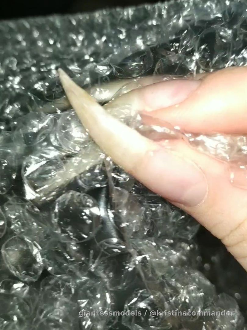 ASMR + play with plastic  natural long nails without polish (video 1 min)