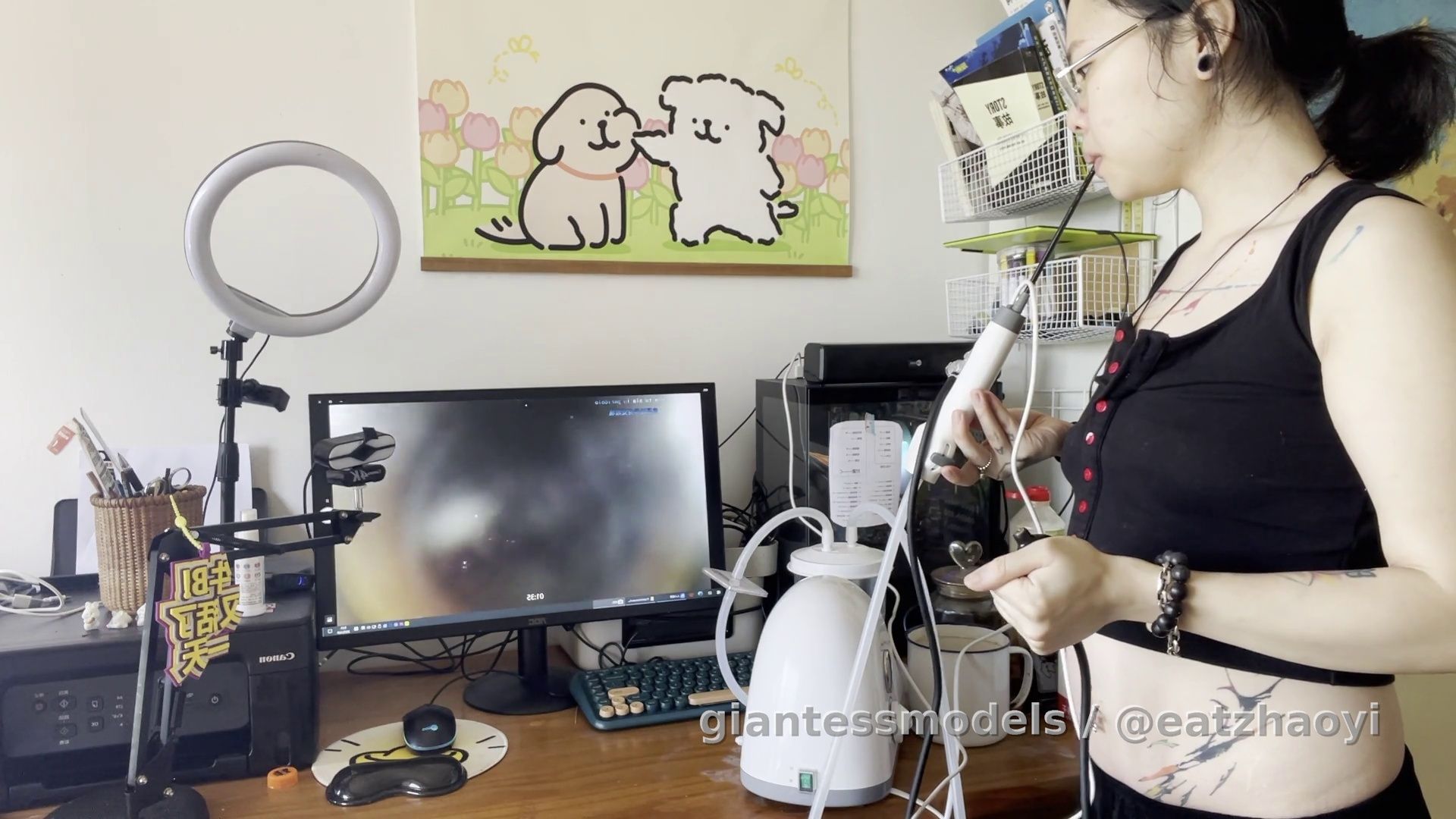 2025.4.8体外视角➕半个多小时用负压泵配合内窥管清理胃里泡沫（这一段体内没录上）➕吞了一瓣橘子以后再下内窥镜 1小时28分钟