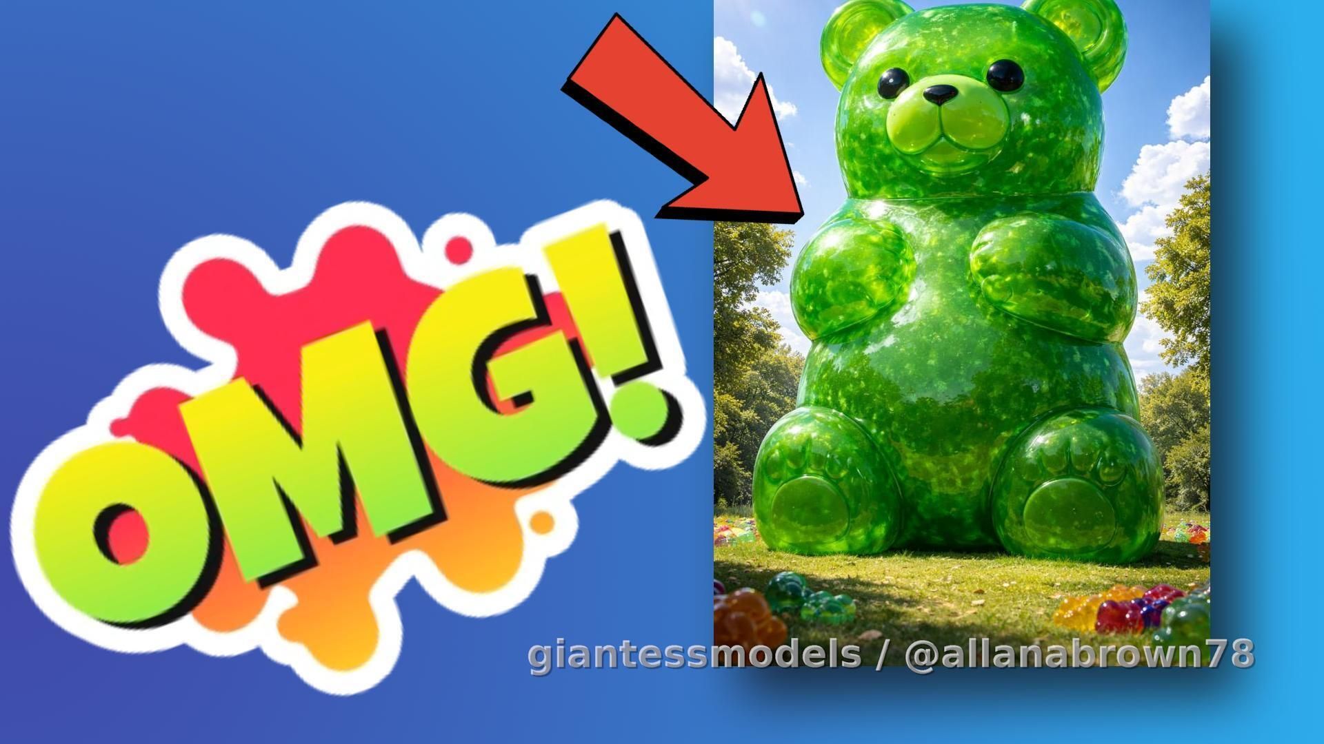 I never thought anything could be too big for me… and I’m a giant. 🐻💚

When I found the green gummy teddy bear, I laughed. It looked huge—but easy. I took a bite… and realized I could barely make a dent.

For the first time, I felt small.🥲