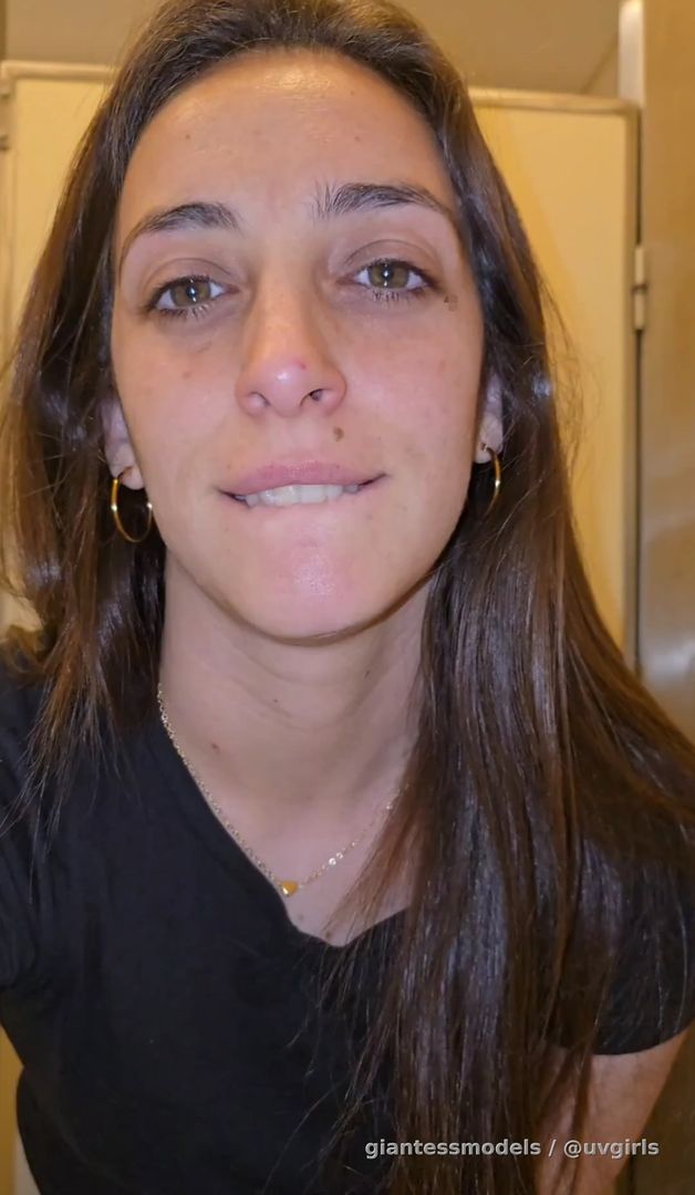Girl shows her uvula and touches it too
