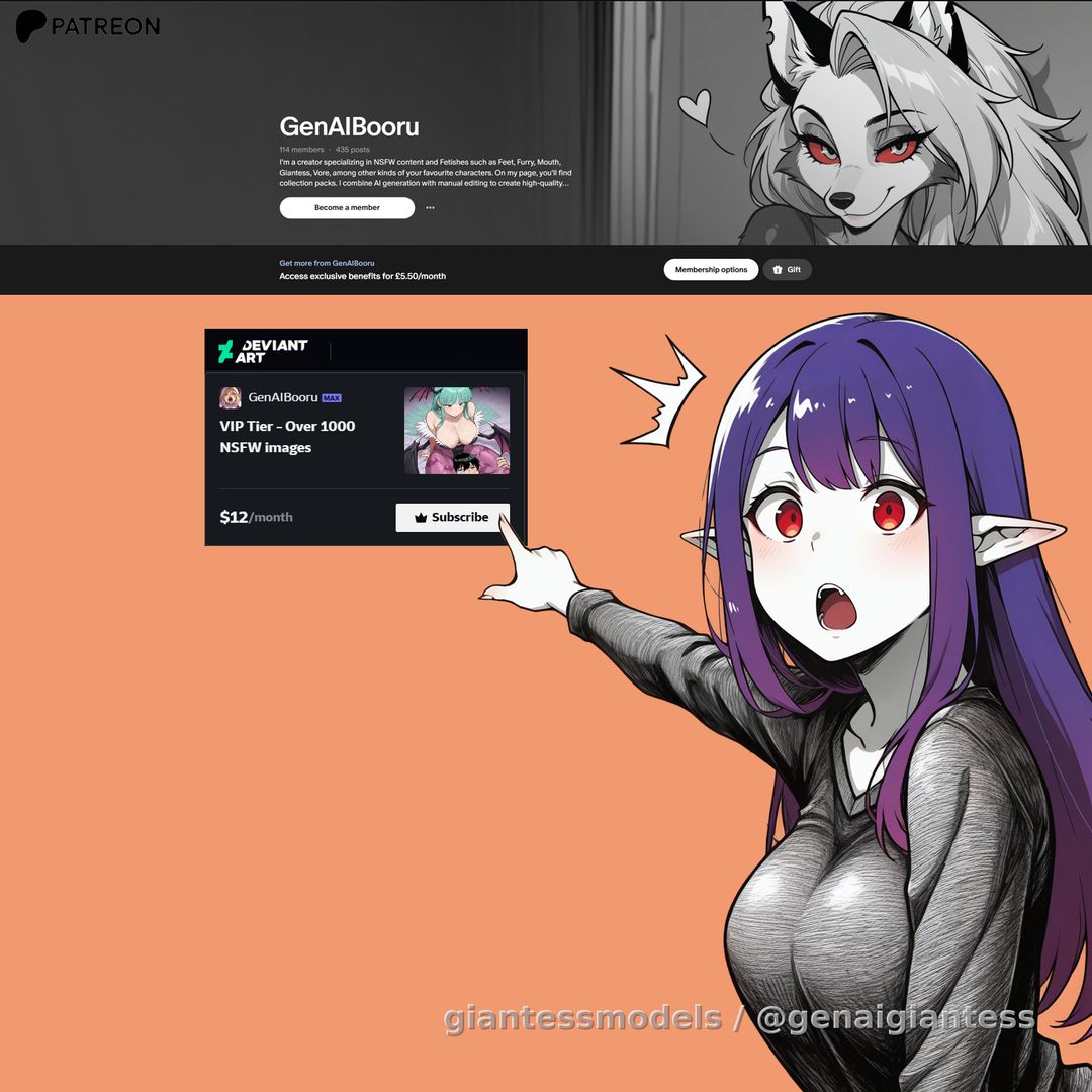 Find me on DeviantArt and Patreon
https://www.deviantart.com/genaibooru
https://www.patreon.com/cw/GenAiBooru
