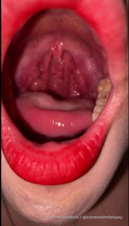 streaching your mouth and gagging