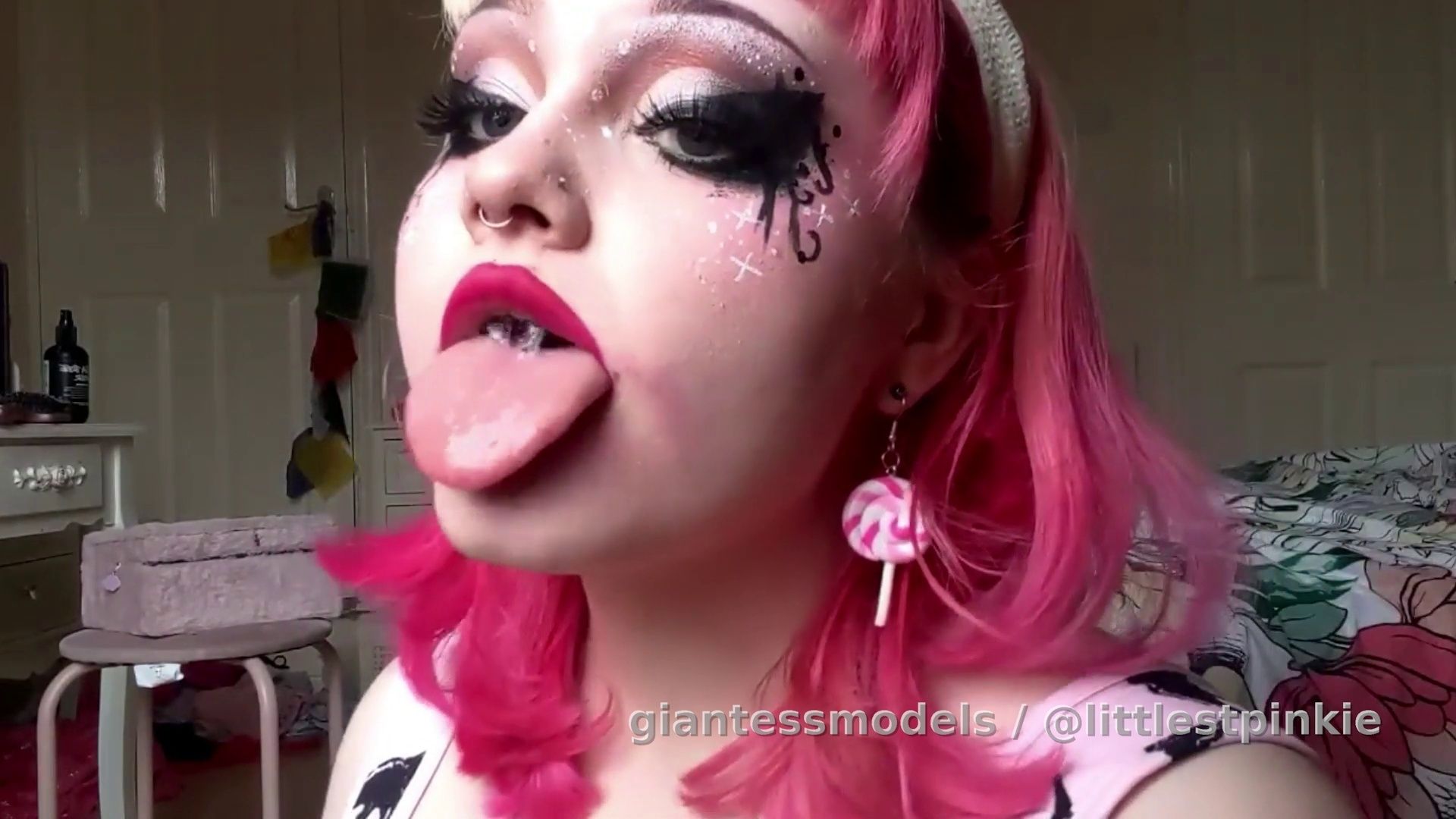 Teasing gummy bears in my mouth👄