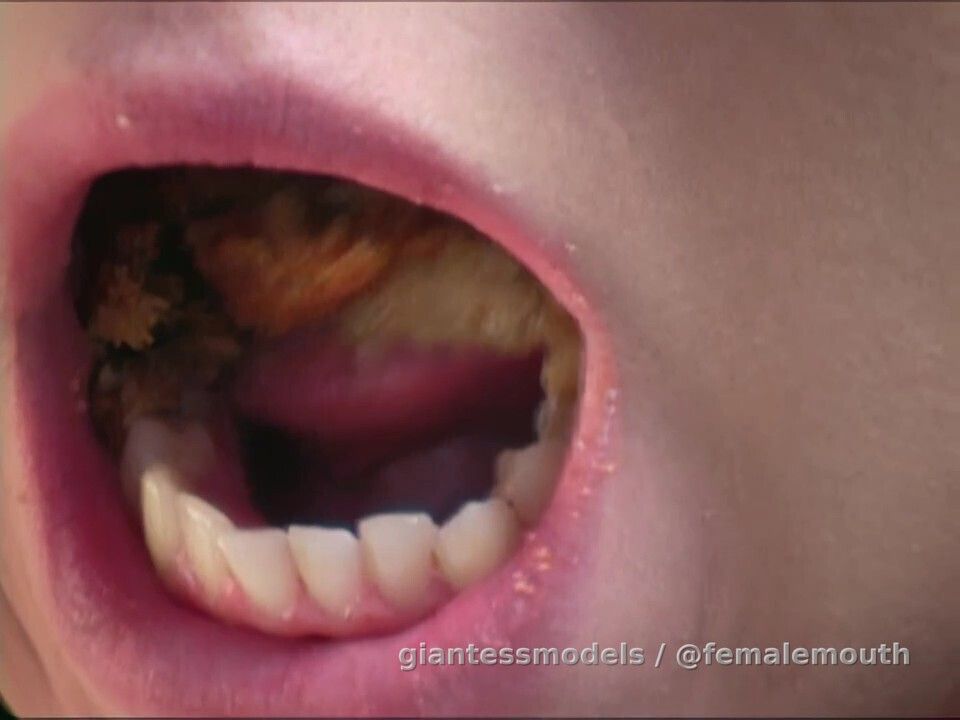 Eating a muffin with a sexy mouth!