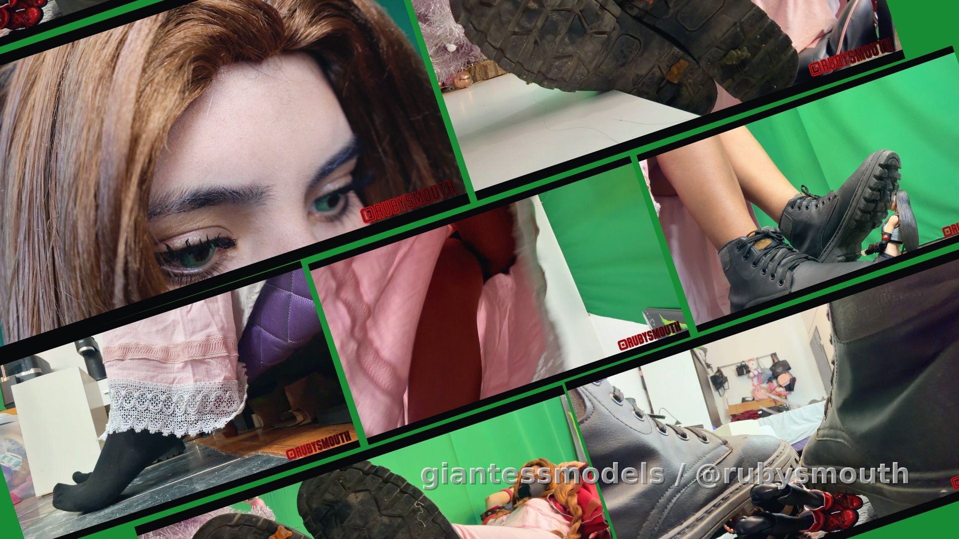 Tiny Tifa sneaks into sweet Aerith's room and discovers her secret...
Aerith loves to crush tiny things... And to show just how strong and evil she is.
Behind her sweet smile lies an evil, destructive woman.
Now tiny Tifa has to try to survive.

(Foot crush + giantess + boots + GTS + dialogue + foot )