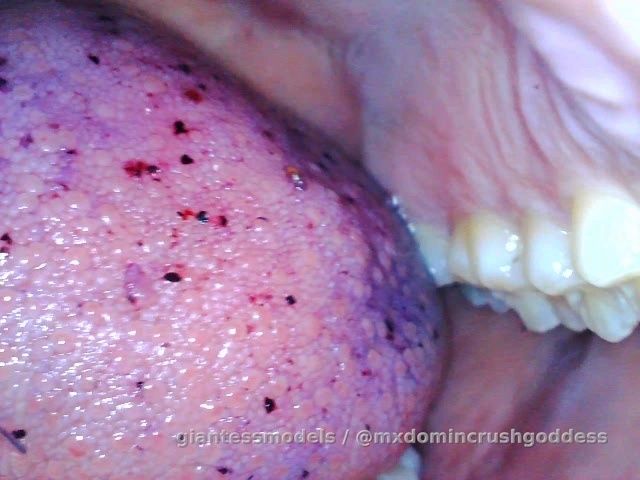 tiny struggling in giantess mouth