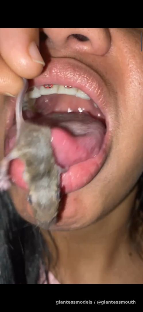 Latina girl swallow mice whole 3