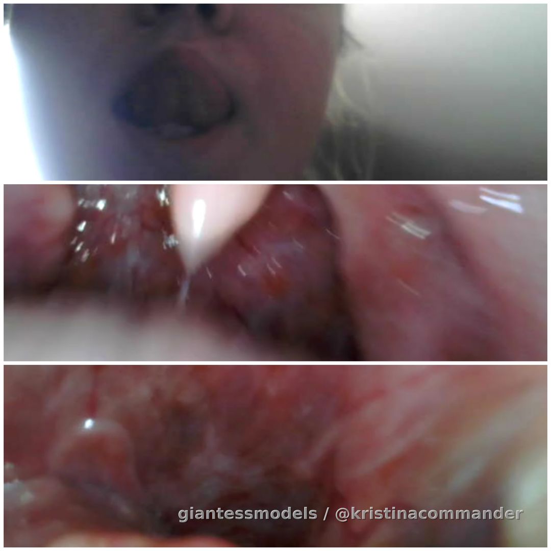 endoscope deep Throat + tour + saliva (video 3 mins) 