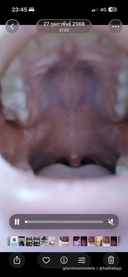 Ton kraw thai girl show inside of her mouth