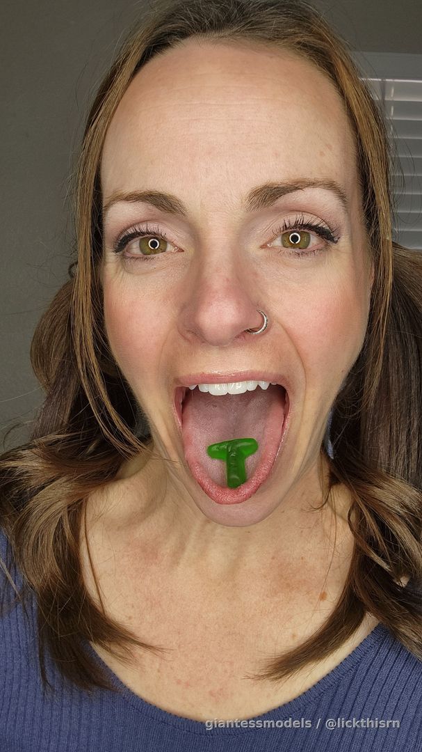 Will you be lucky enough to let me swallow you? 2 min gummy letter (name) swallowing. 