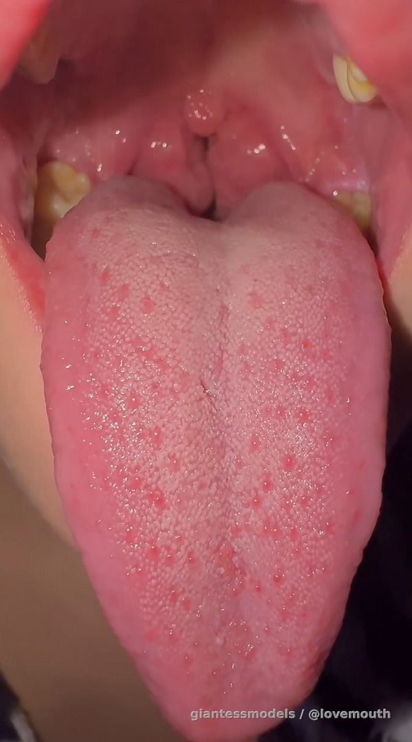 The girl's throat and long tongue