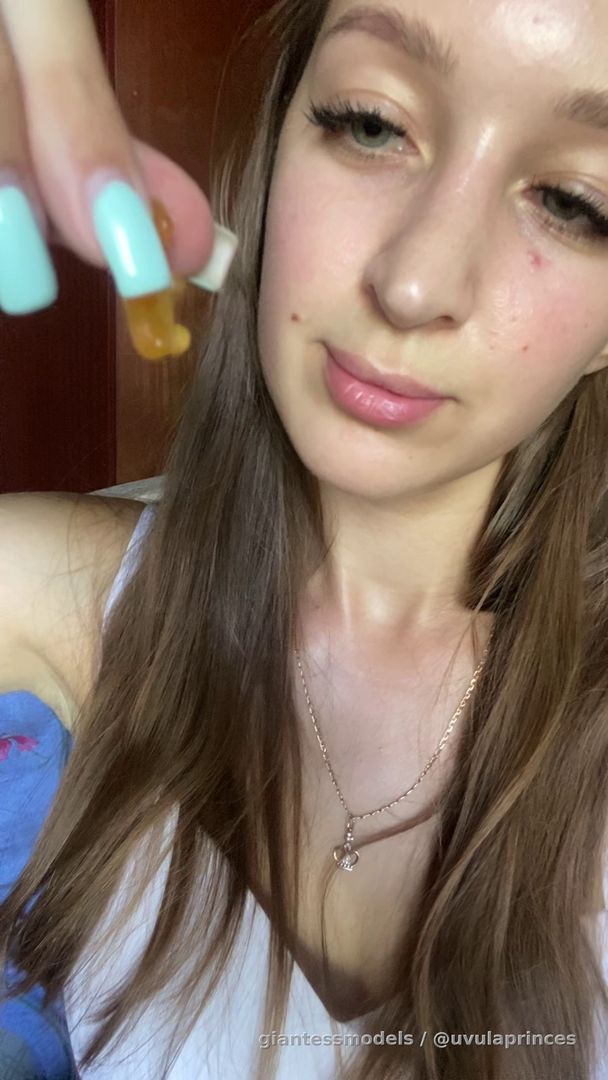 Crushing gummies with my heels and swallowing them