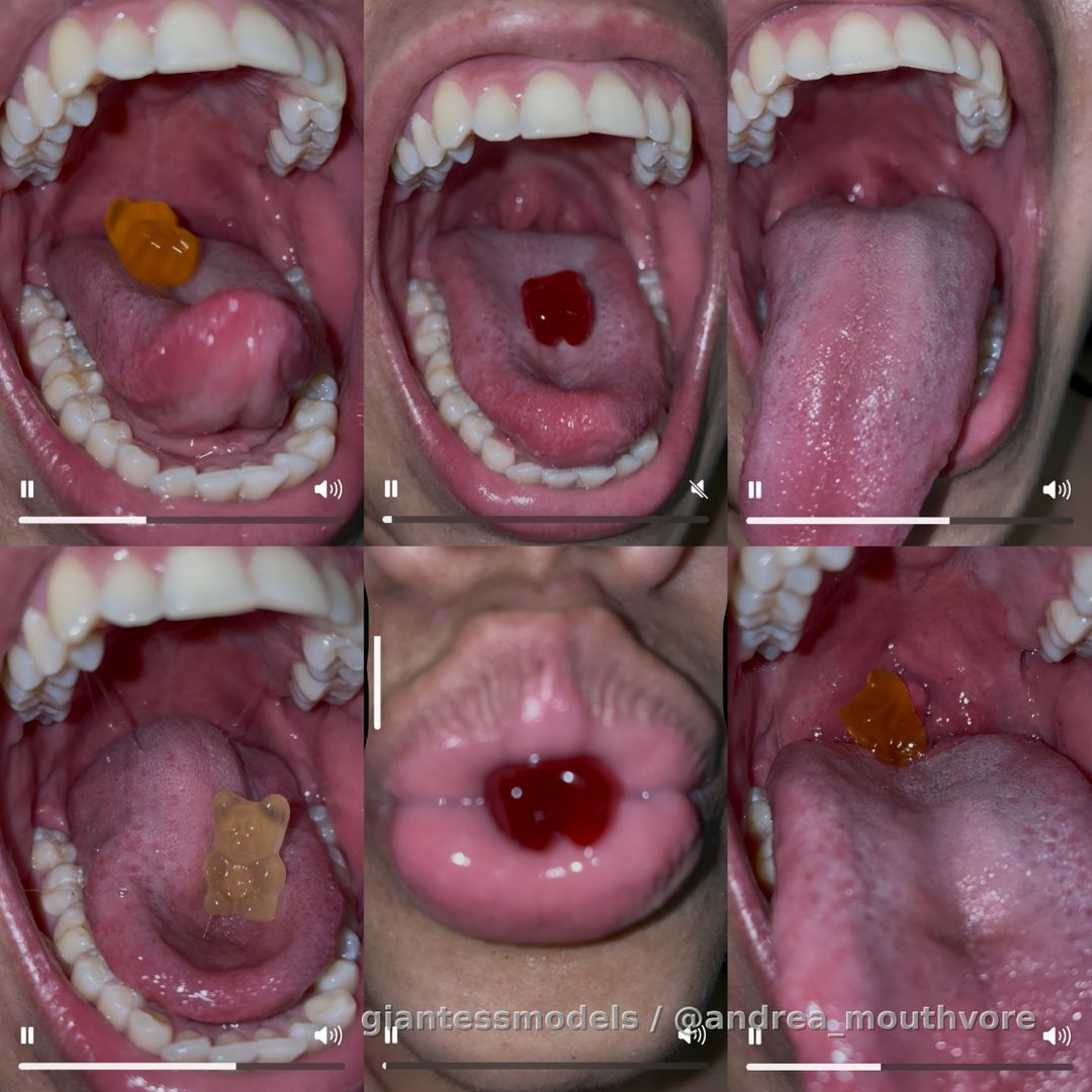 Video gummy bear!!! Open mouth!! 