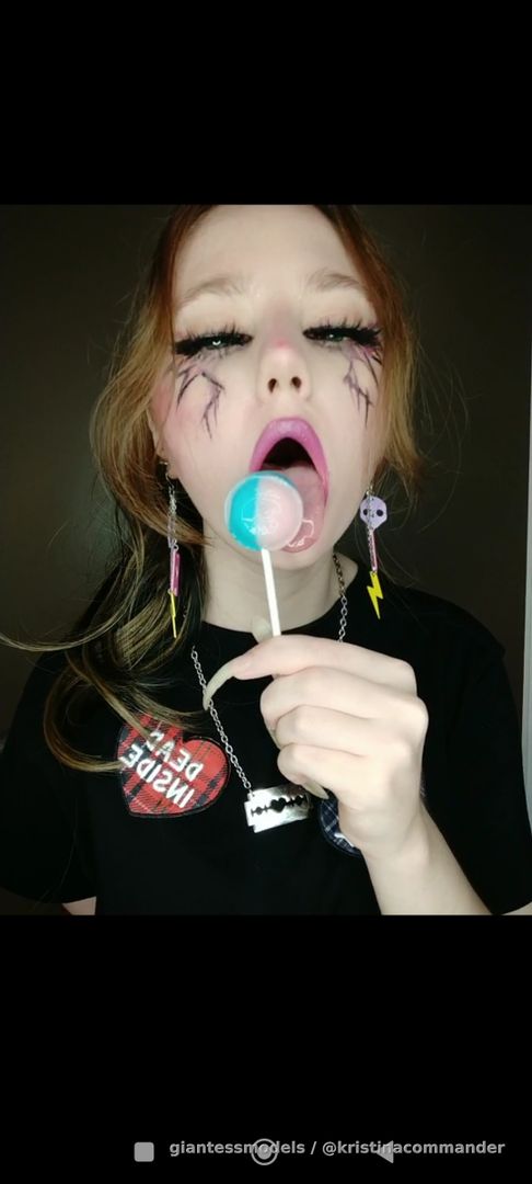 Licking and sucking lollipop + ahegao / cosplay(video 1 min)