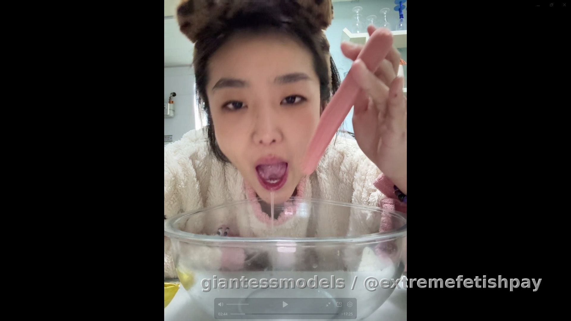 Gagging with sausage