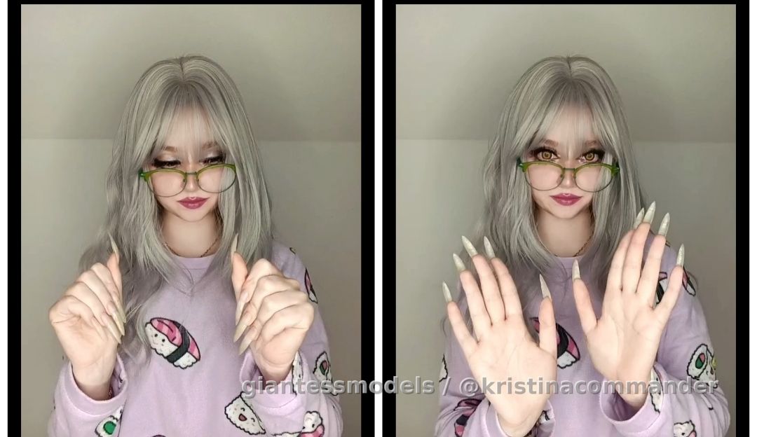 Showing natural without color nails + ASMR sounds (video 1 min) 