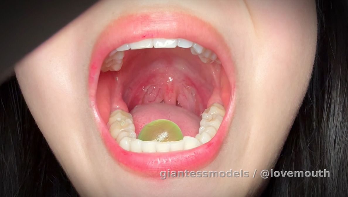 Girl eats gummy candy  4k