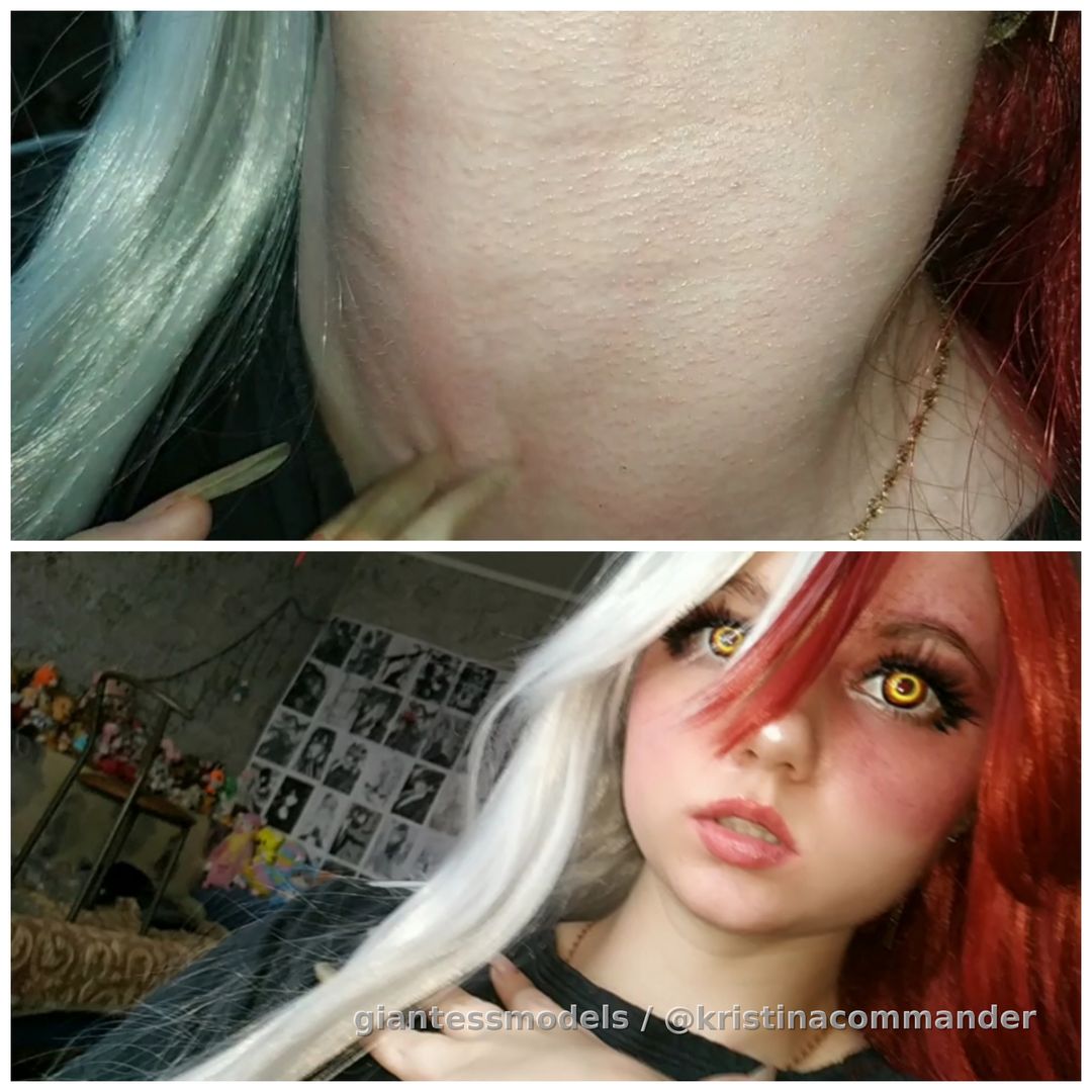 Neck + apple  Todoroki chan from anime hero academia ( video 1 min )