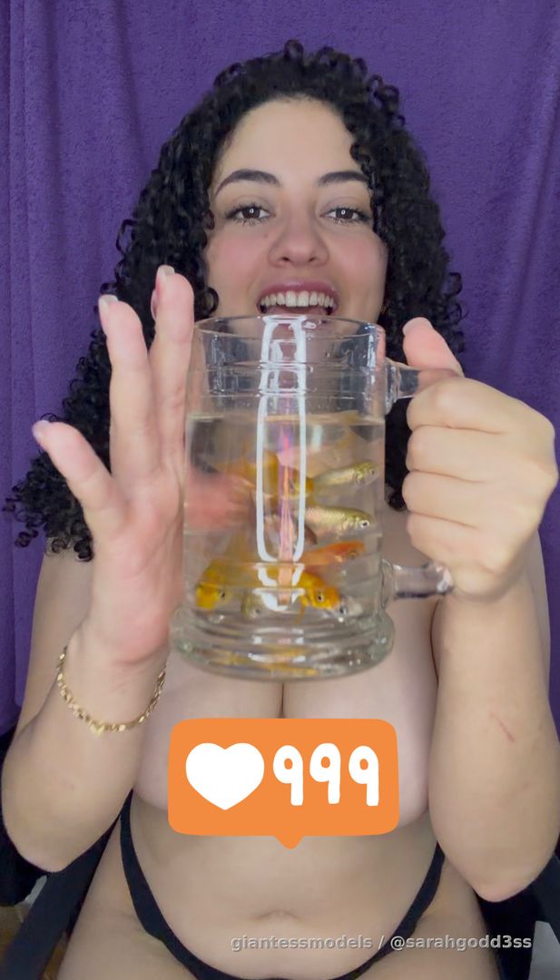 15 fish swallowed in different ways while topless 🐟♥️
