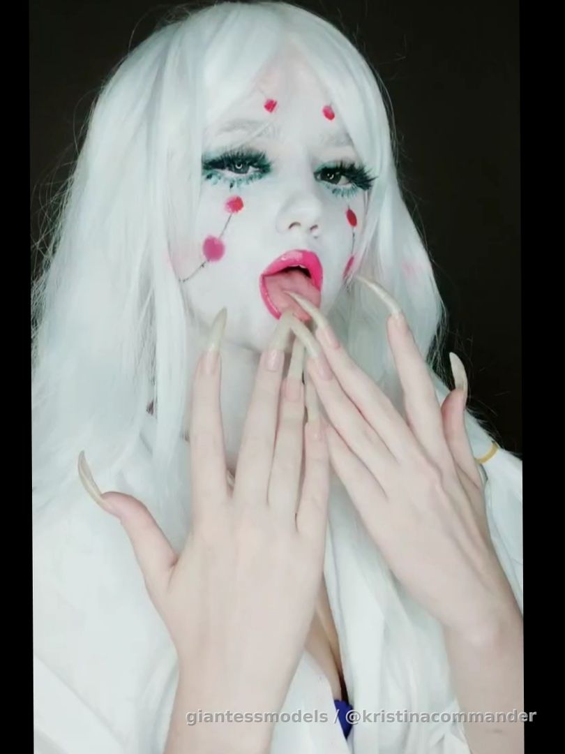 Licking nails and fingers cosplay (video 30 sec)