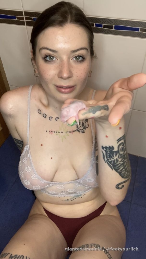 Swallowing baby hamster in underwear 