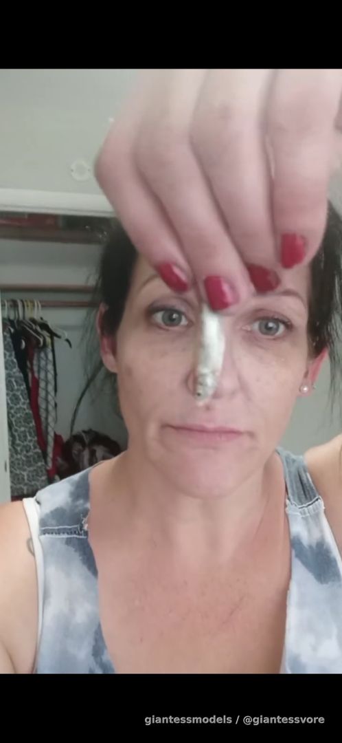 Mature girl swallow fish whole