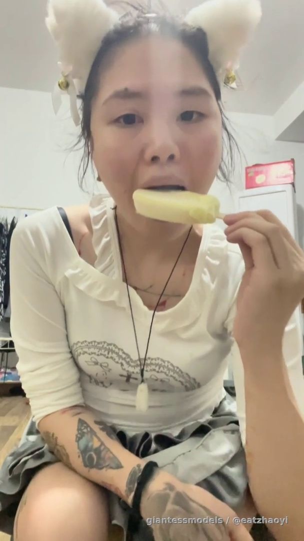 Lick and suck on an ice cream ➕ Spit  ➕ Stir up the contents ➕ Foot look