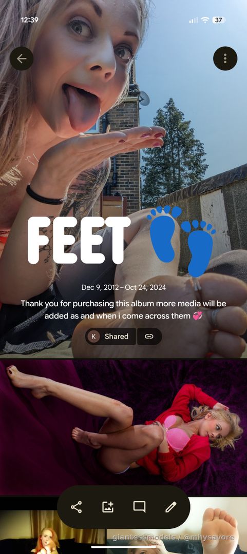 FEET ALBUM FOR SALE! 49 FILES ALL FOR THE PRICE OF ONE!
Hit me up for the link by email or DM! 
Or simply wack £30 in my PayPal 
ljvixen@gmail.com 
With the reference 
