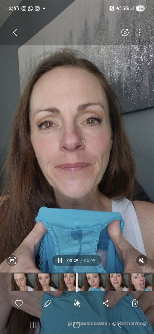 Saliva.... everywhere... even in my panties. 2 min video spitting and licking.