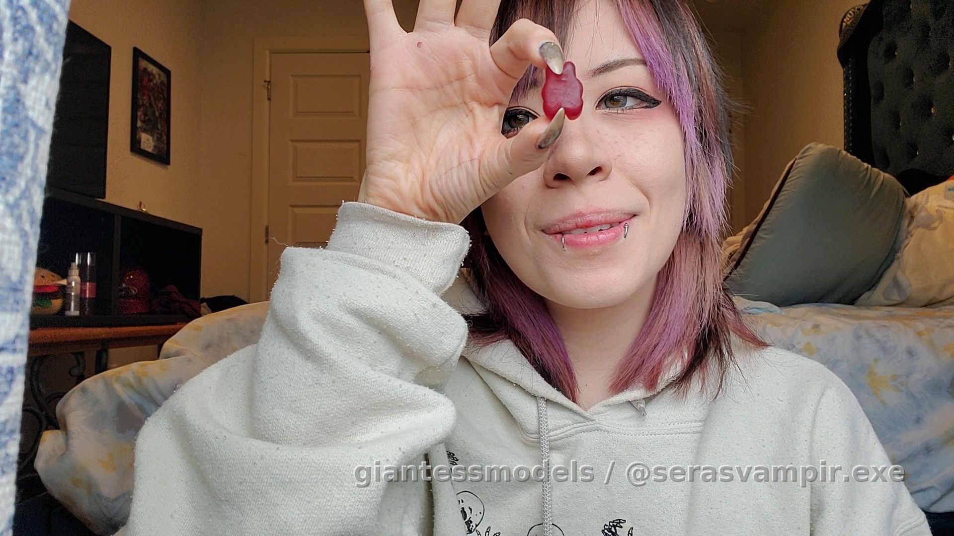 Didn't see you there you sneaky tiny 😏
Im hungry for a snack and boy do you look tasty 
Casual vore style 
Lots of smiles and a great way to get to know me outside of my vamp persona 🥰🩸 
