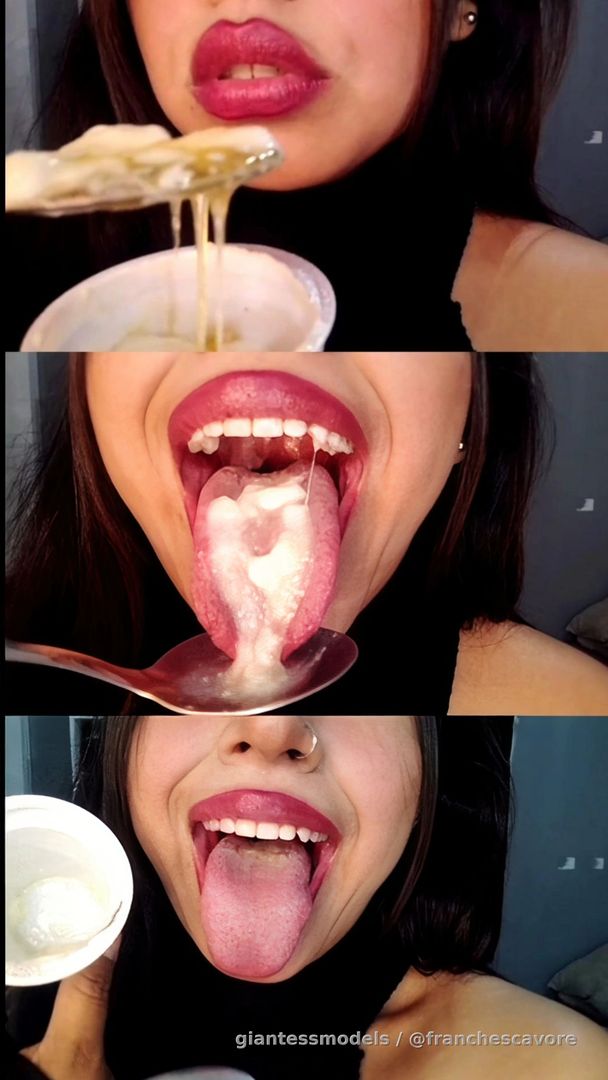 Vore Liquid: I eat vanilla yoghurt with honey (tongue and saliva)