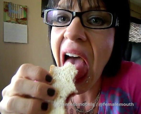 Candy Box - Eating a Jelly Sandwich! Just a natural feeding from a pretty lady!