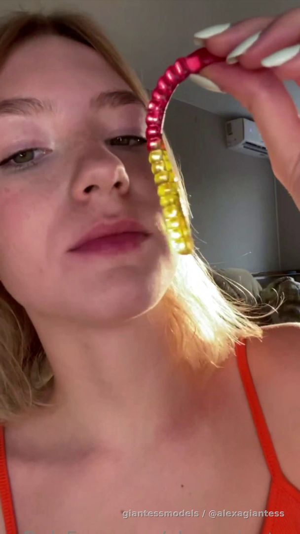 Swallowing gummy worms