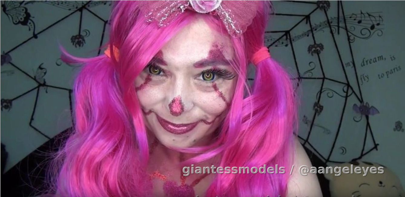 Evil sexy clown swallows hundreds of gummy bears!!