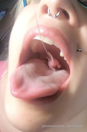 (RARE) Hot Blonde Girl mouse vore. She plays with it 15 min before swallowing it down.
