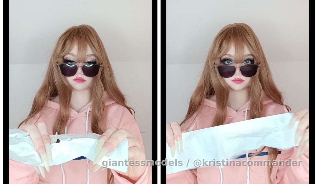 Cutting paper cosplay with natural nails + ASMR (video 1 min) 