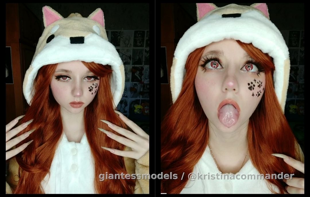 Ahegao cosplay dog (video 1 min)
