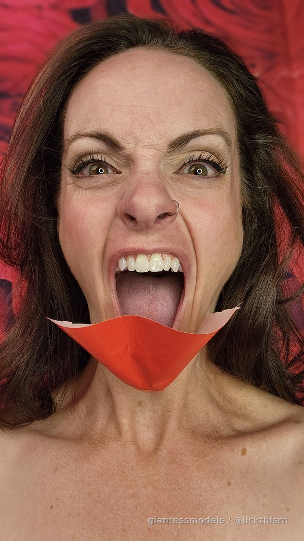 I have been known to be quite gregarious. Perhaps tape over my mouth is best at times...
1, 2 min video with red back ground and red duct tape with ASMR peeling and placing it over my mouth. 7 pictues red tape
5 pictures white medical tape over mouth. 