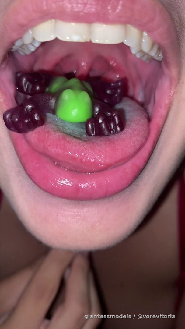Swallowing a nice big gummy frog (:

Right down my throat