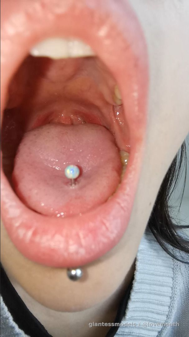 The model's mouth