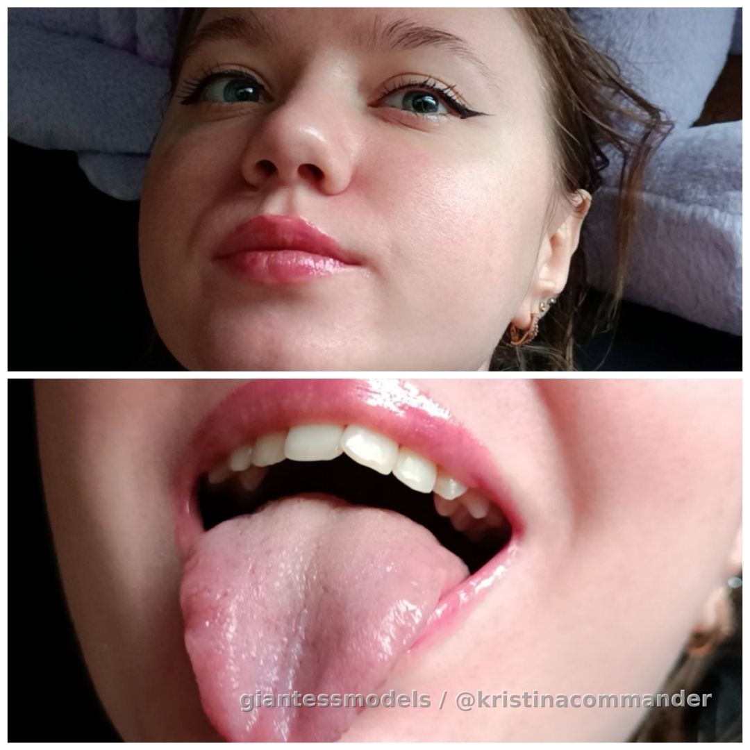 Tongue + pink lips close up (video 1 min)