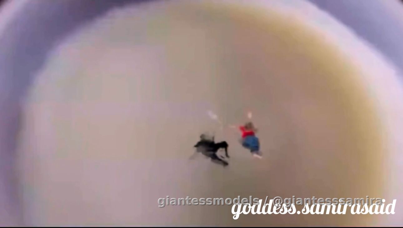 Giantess Samira eats her tinys in different ways and makes them swim in soup and milk 😈