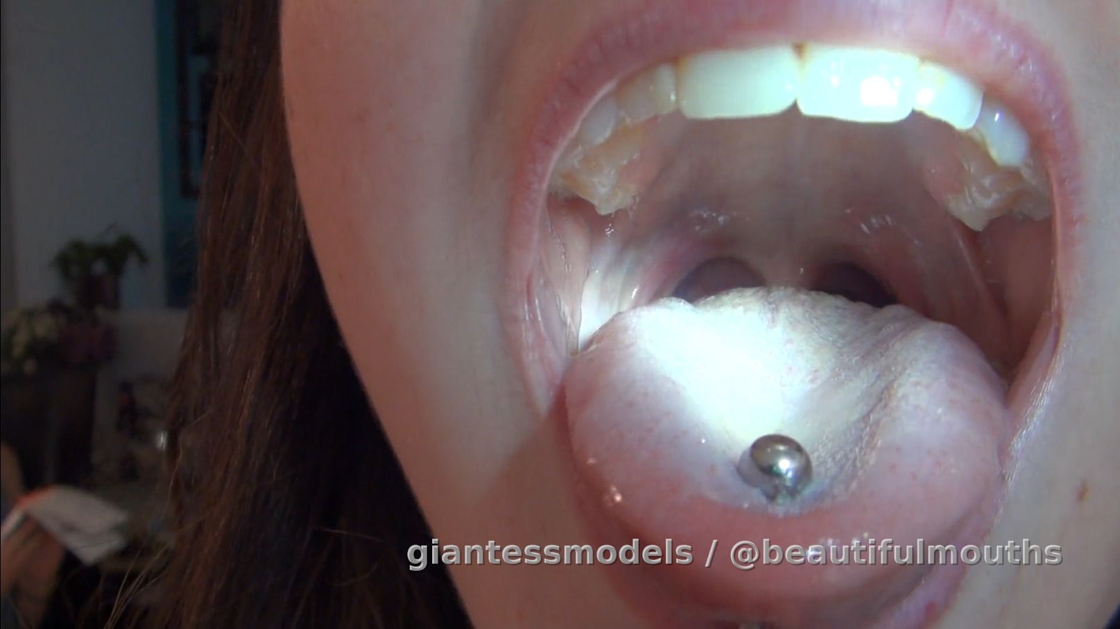 Cute girl throat examination