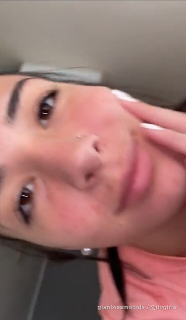 Pretty girl shows her uvula and touches it