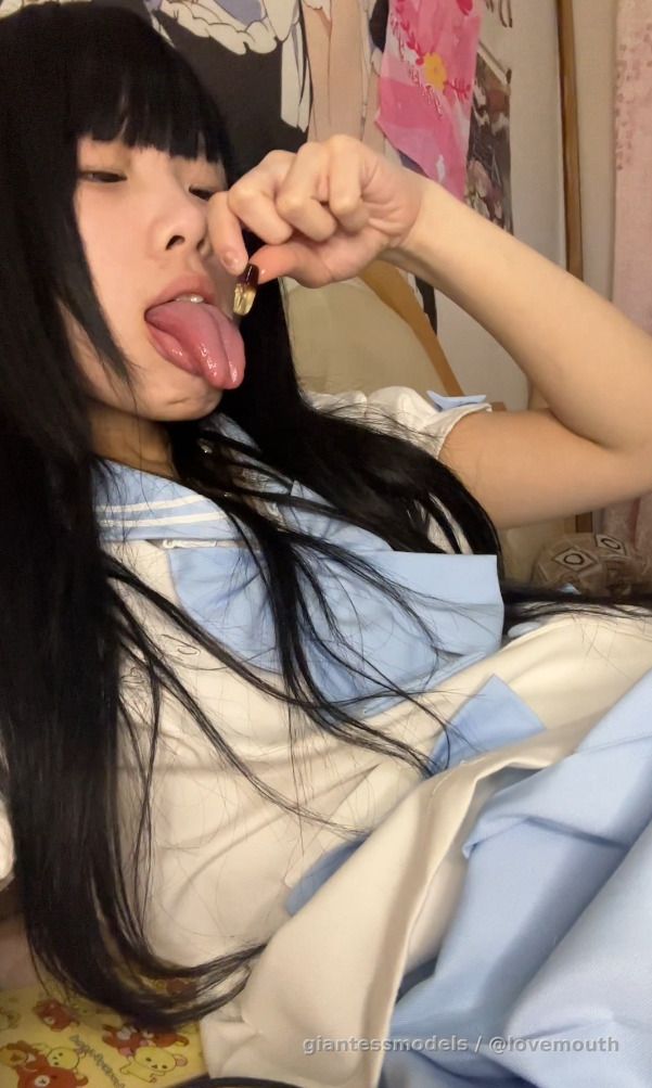 Giantess eats gummy candy