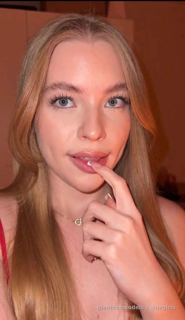 Beautiful girl shows her uvula close up