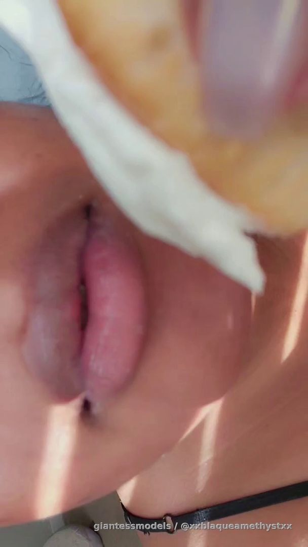 Cupcake eating close up