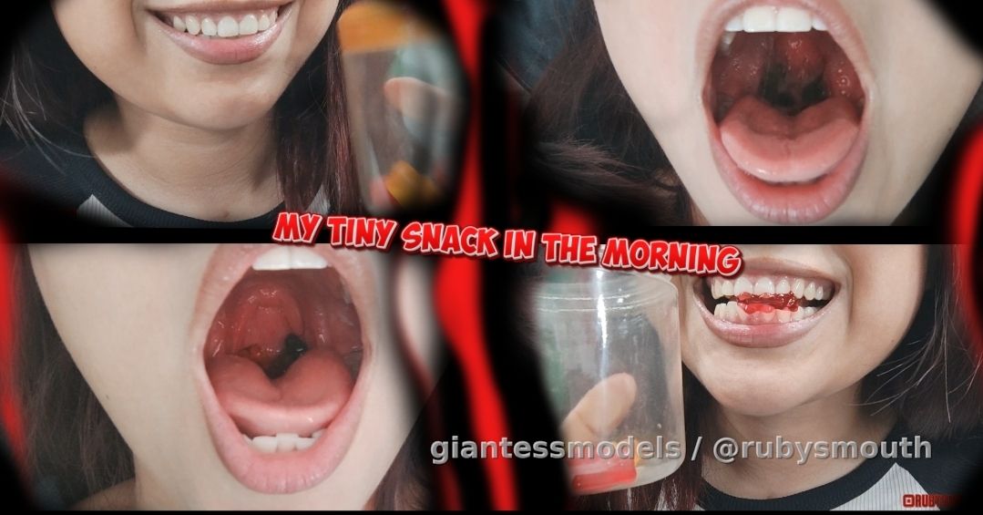 I'm very sleepy, I woke up because I'm hungry...
Luckily I always keep food...
How many tiny guys do you think got into my mouth? 
(Swallowing)